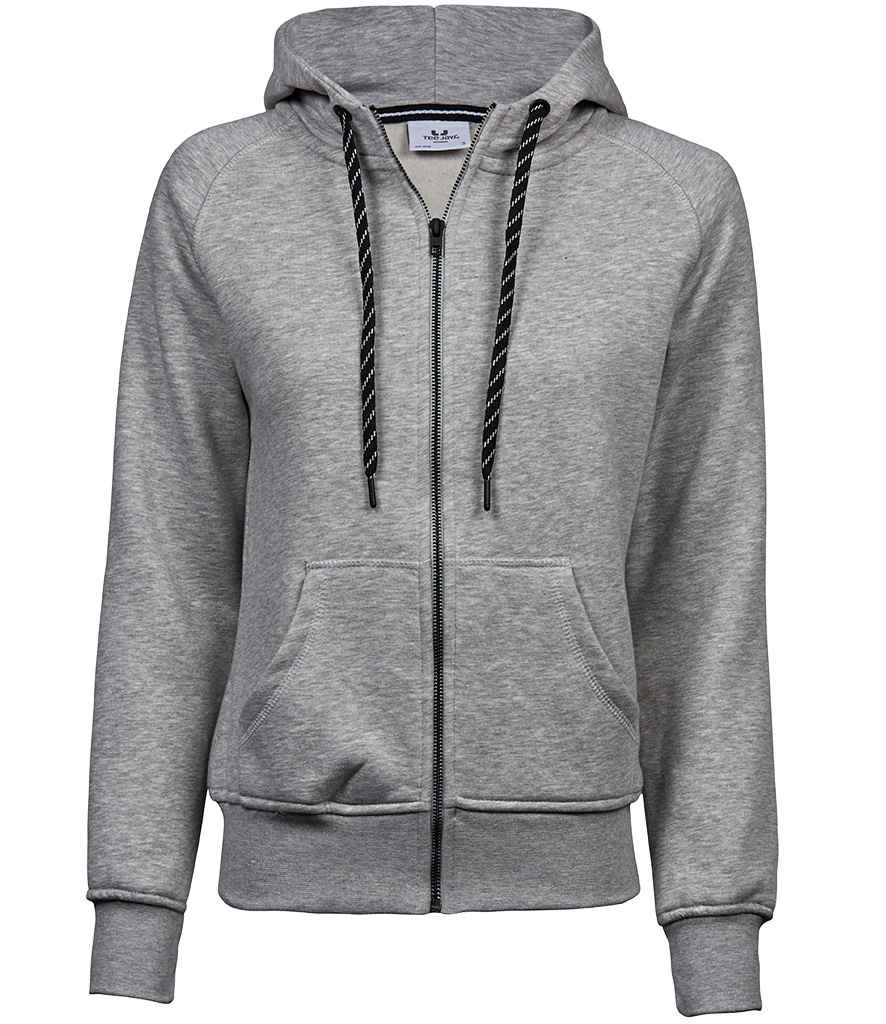 Tee Jays Ladies Fashion Zip Hooded Sweatshirt | Heather Grey - Lancashire Teamwear