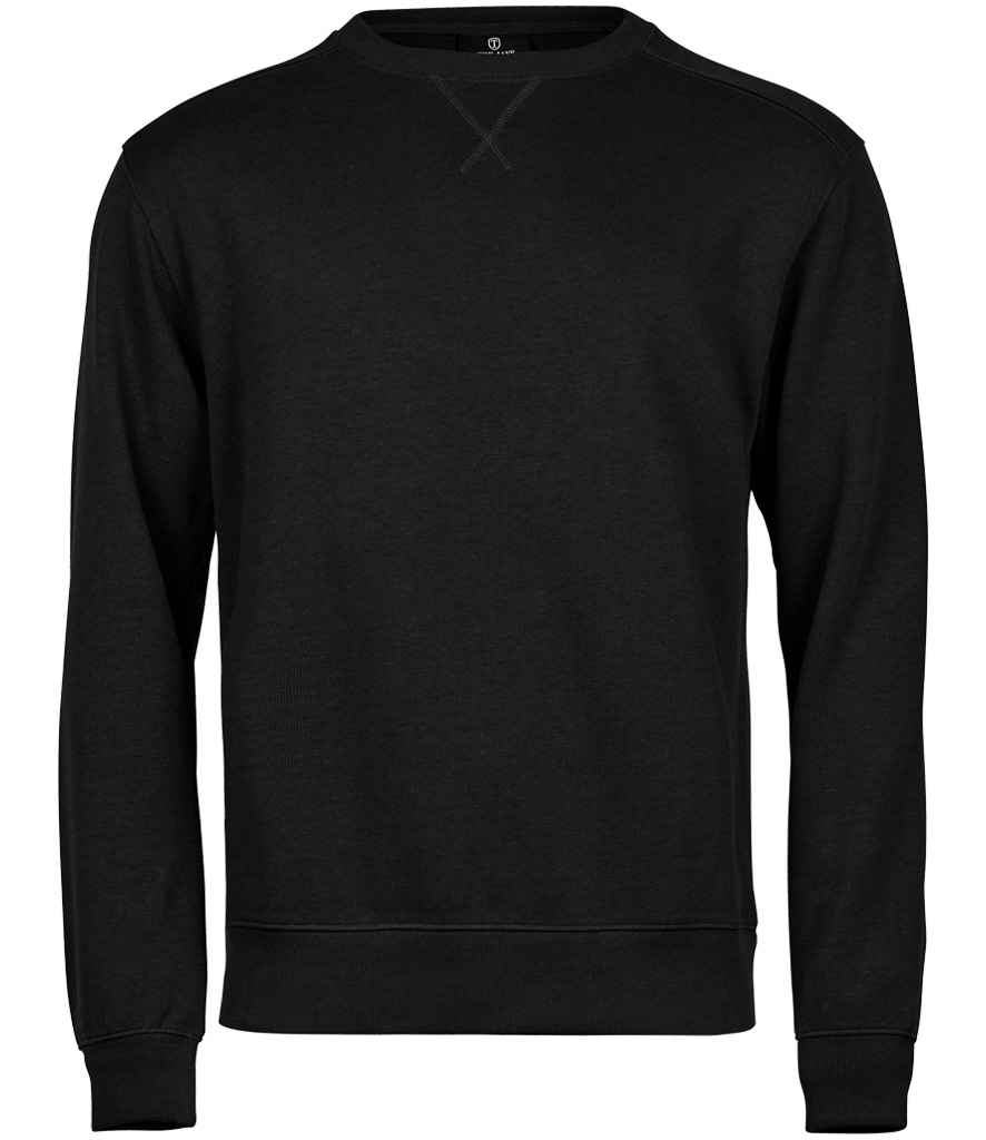 Tee Jays Ribbed Interlock Crew Neck Sweatshirt | Black - Lancashire Teamwear