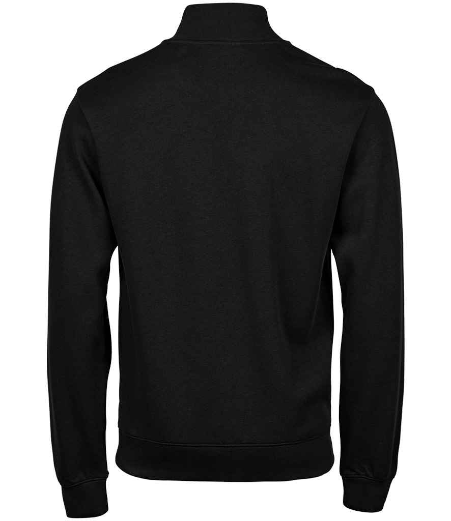 Tee Jays Ribbed Interlock Half Zip Sweatshirt | Black - Lancashire Teamwear