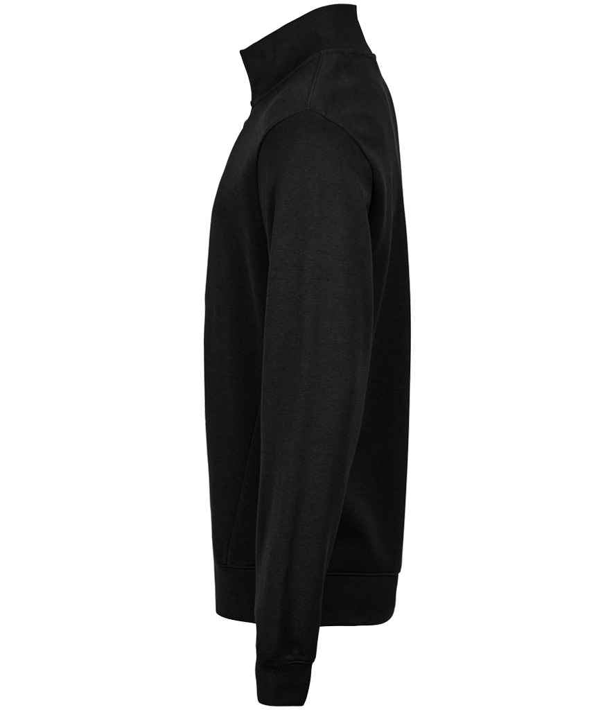 Tee Jays Ribbed Interlock Half Zip Sweatshirt | Black - Lancashire Teamwear