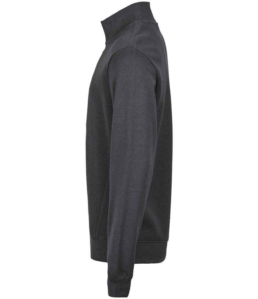Tee Jays Ribbed Interlock Half Zip Sweatshirt | Dark Grey - Lancashire Teamwear