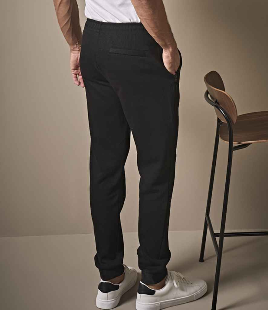Tee Jays Ribbed Interlock Sweat Pants | Black Trousers - Lancashire Teamwear