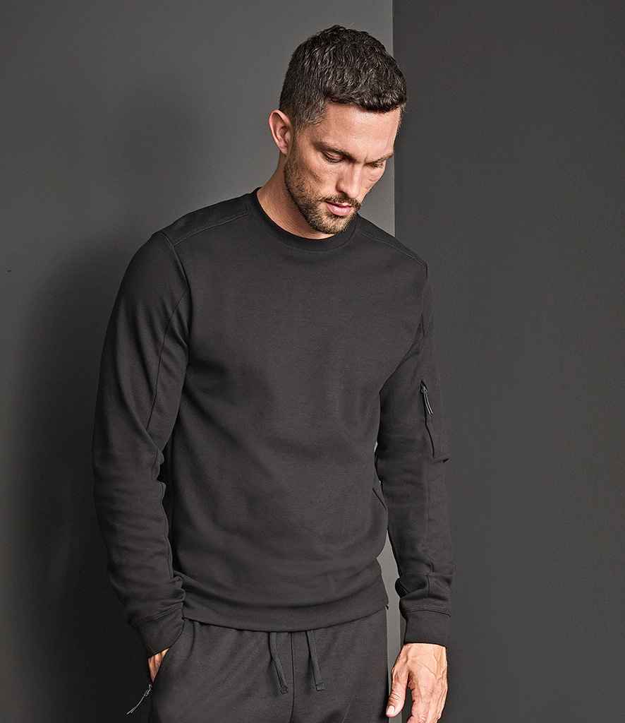 Tee Jays Athletic Crew Neck Sweatshirt | Black - Lancashire Teamwear