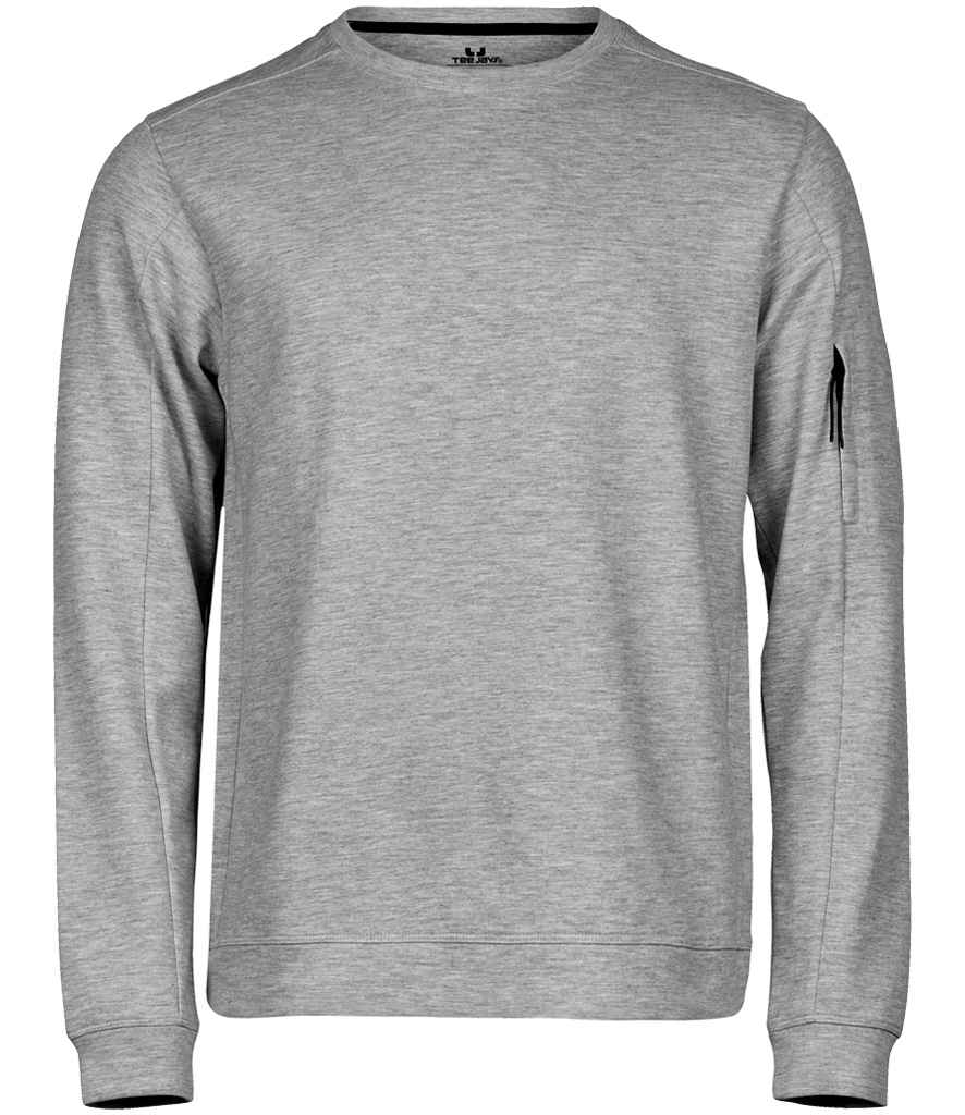 Tee Jays Athletic Crew Neck Sweatshirt | Heather Grey - Lancashire Teamwear