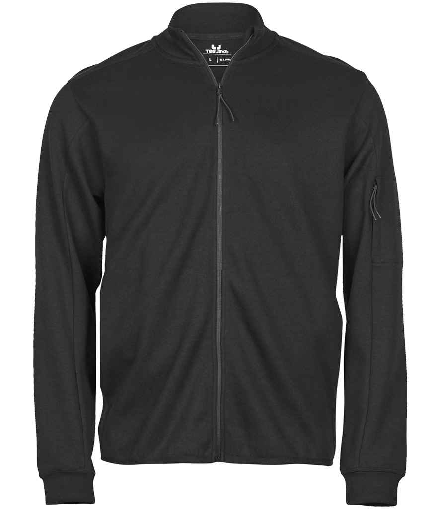Tee Jays Athletic Full Zip Sweat Cardigan Black