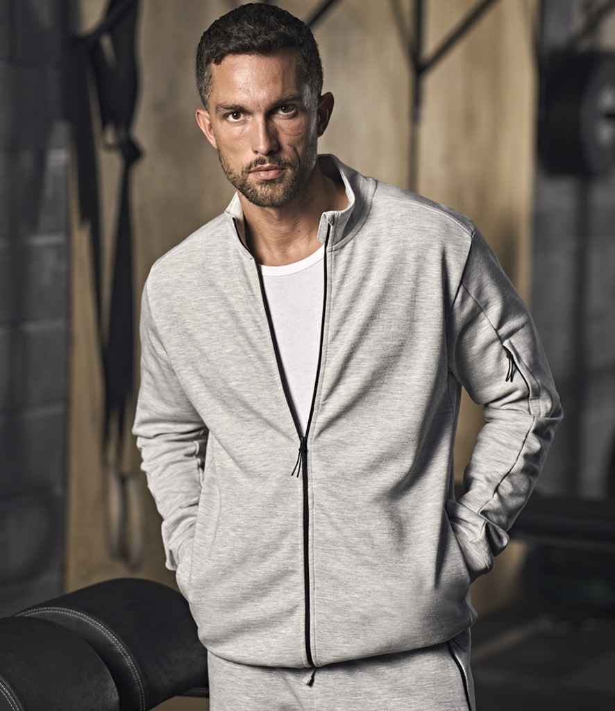 Tee Jays Athletic Full Zip Sweat Cardigan | Heather Grey - Lancashire Teamwear