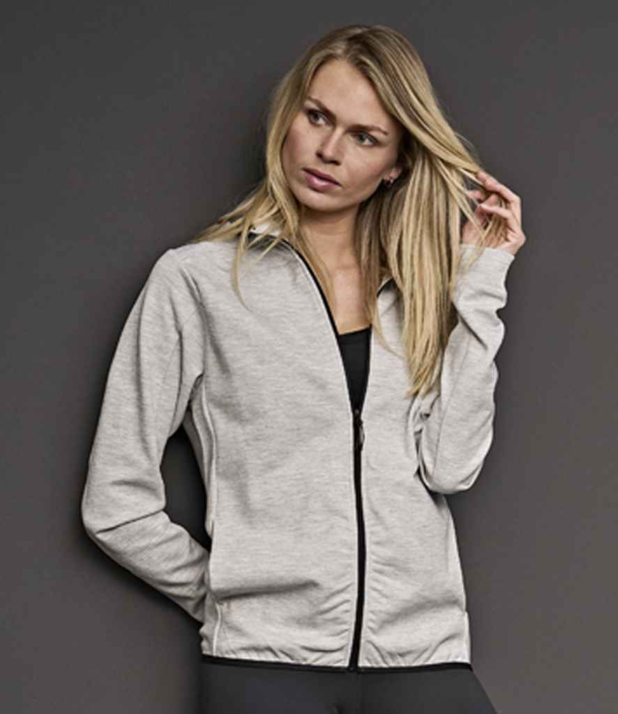 Tee Jays Athletic Hooded Full Zip Sweat Jacket | Heather Grey - Lancashire Teamwear
