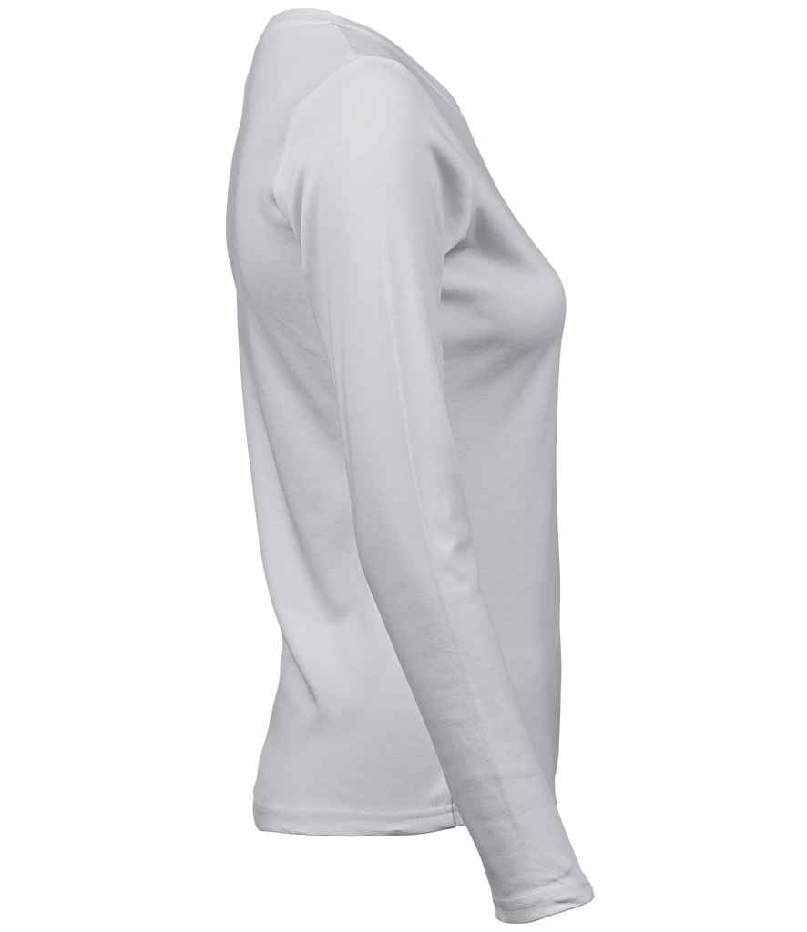 Tee Jays Ladies Long Sleeve Interlock T-Shirt | White - Lancashire Teamwear