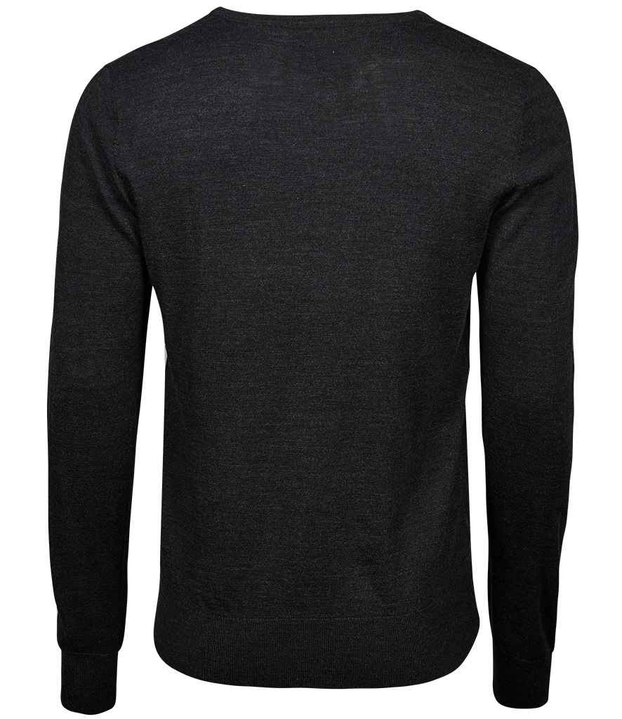 Tee Jays Merino Blend V Neck Sweater | Black Jumper - Lancashire Teamwear