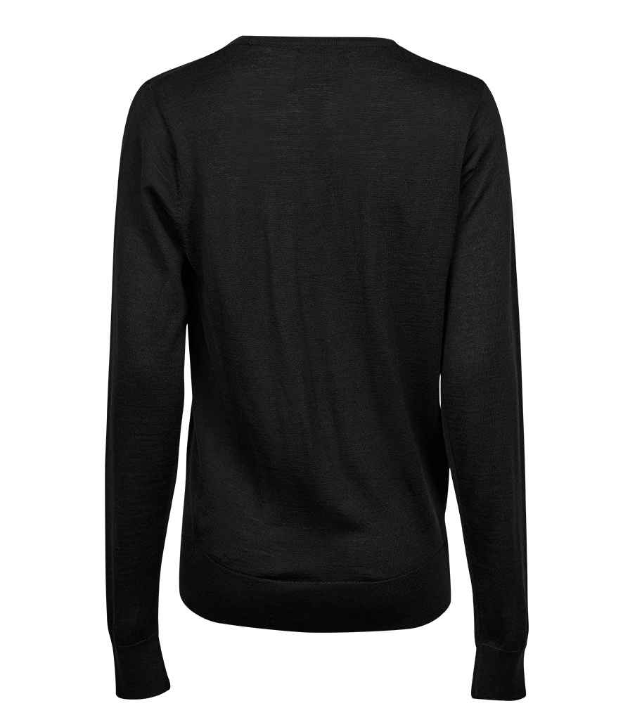Tee Jays Ladies Crew Neck Sweater | Black Jumper - Lancashire Teamwear
