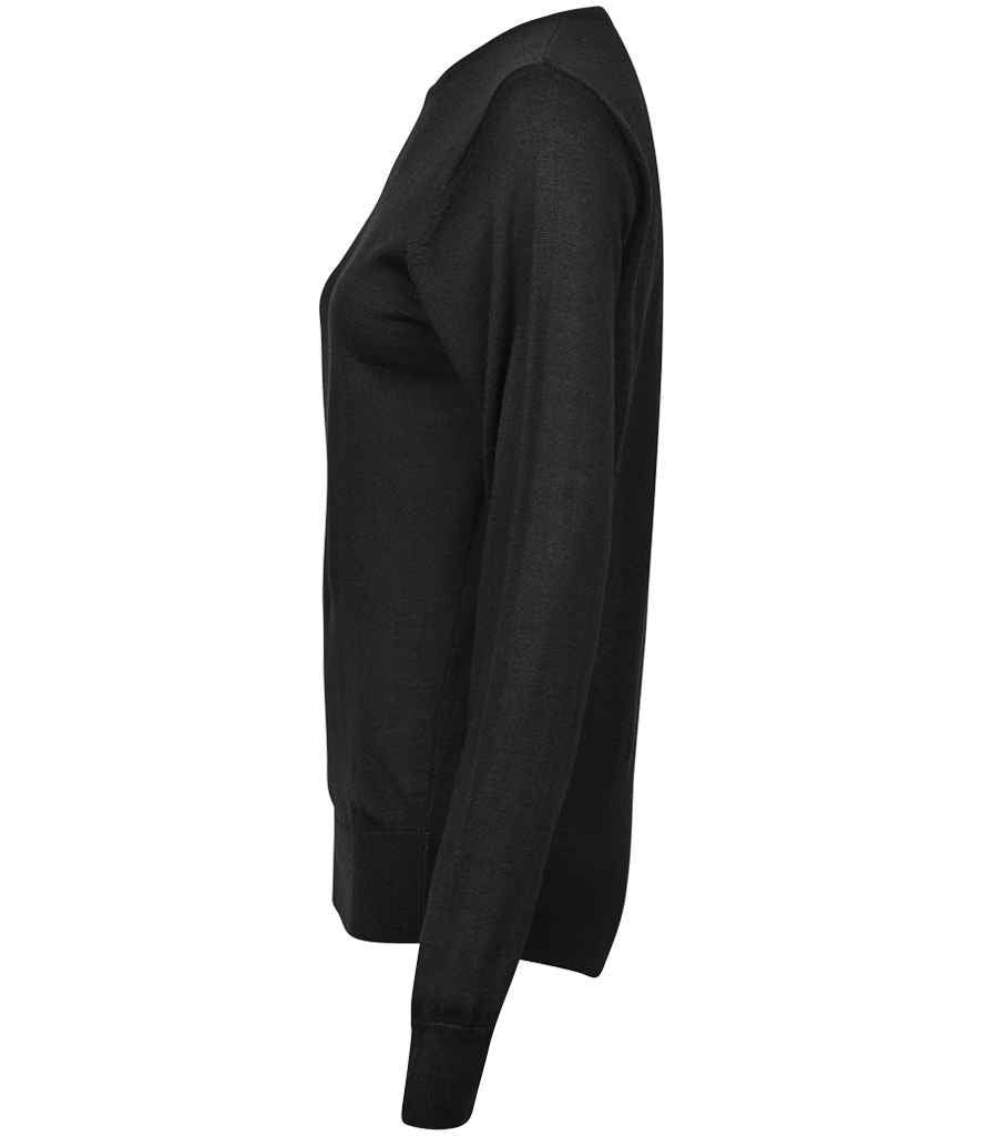 Tee Jays Ladies Crew Neck Sweater | Black Jumper - Lancashire Teamwear