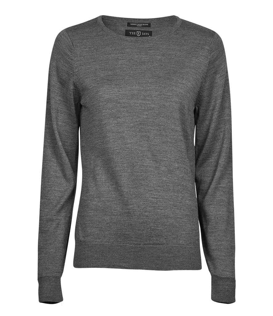Tee Jays Ladies Crew Neck Sweater Grey Melange