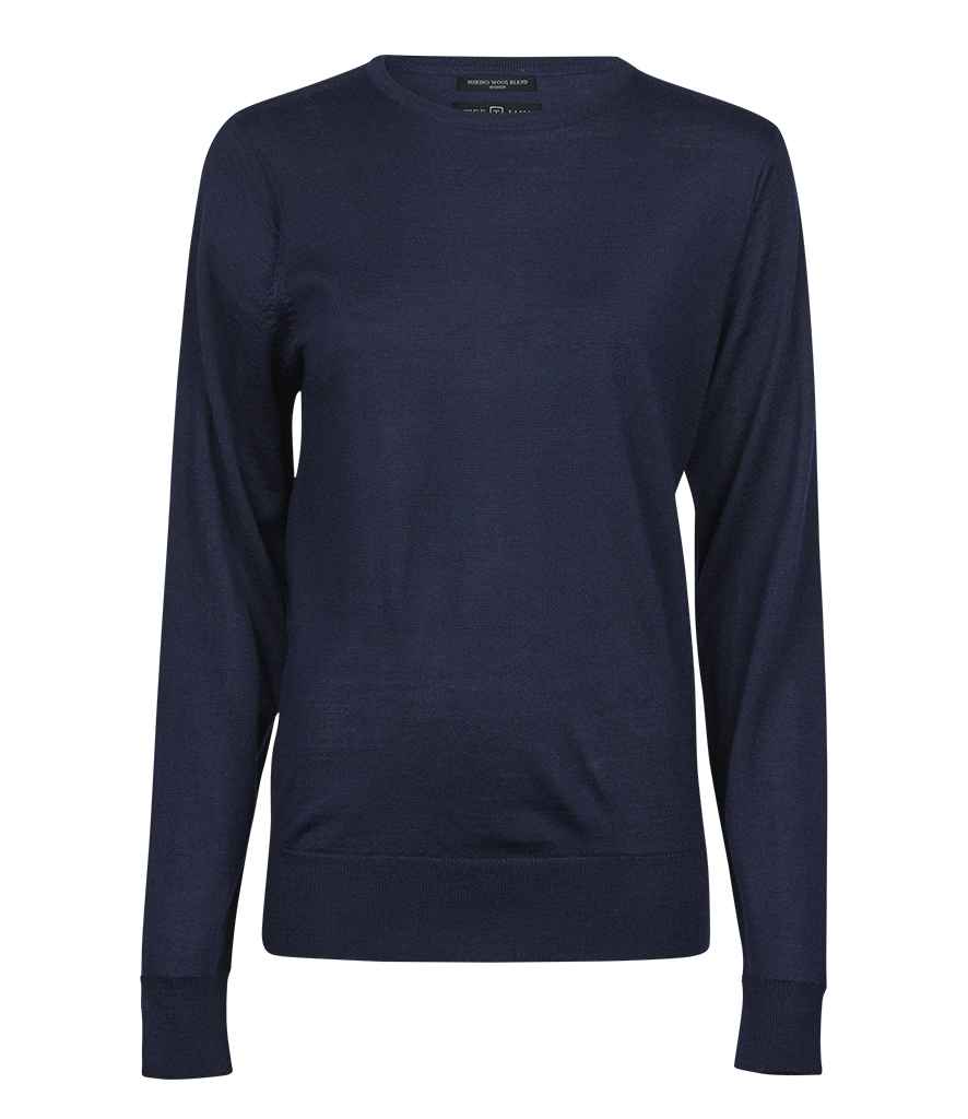Tee Jays Ladies Crew Neck Sweater | Navy Jumper - Lancashire Teamwear