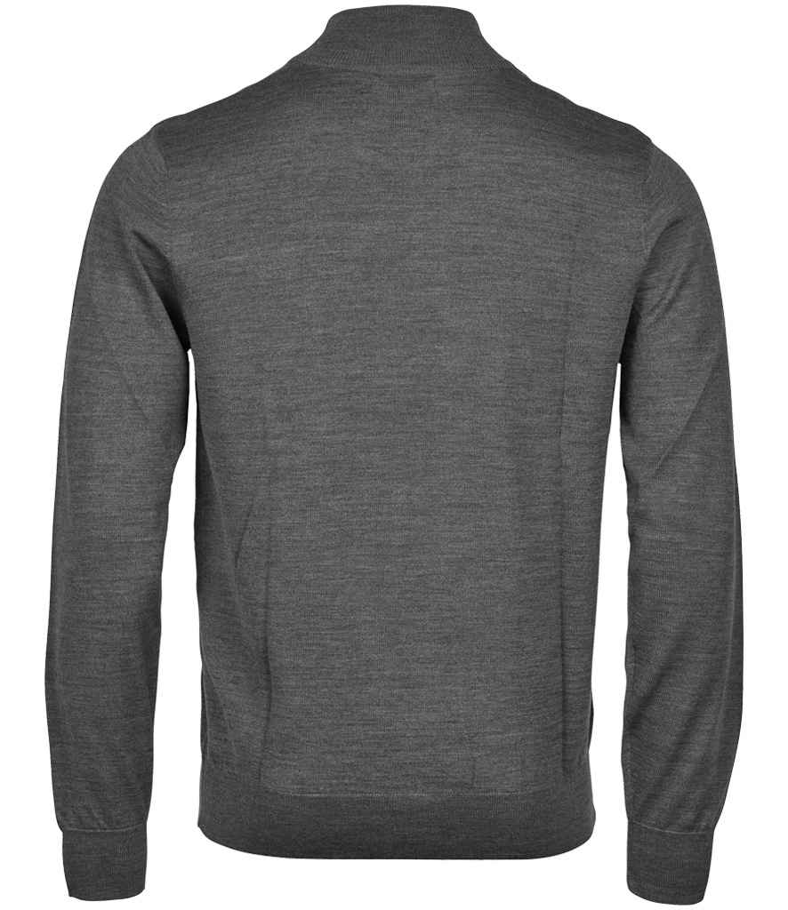 Tee Jays Half Zip Sweater | Grey Melange Jumper - Lancashire Teamwear