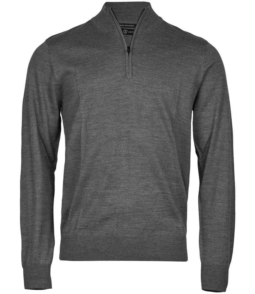 Tee Jays Half Zip Sweater Grey Melange