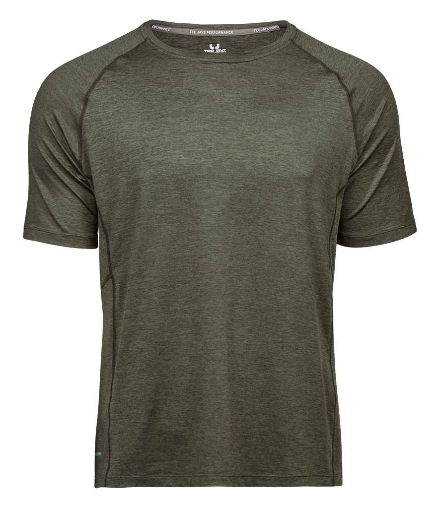Tee Jays CoolDry™ T-Shirt | Olive Melange - Lancashire Teamwear