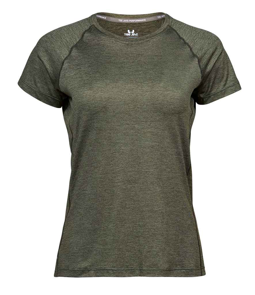 Tee Jays Ladies CoolDry™ T-Shirt | Olive Melange - Lancashire Teamwear