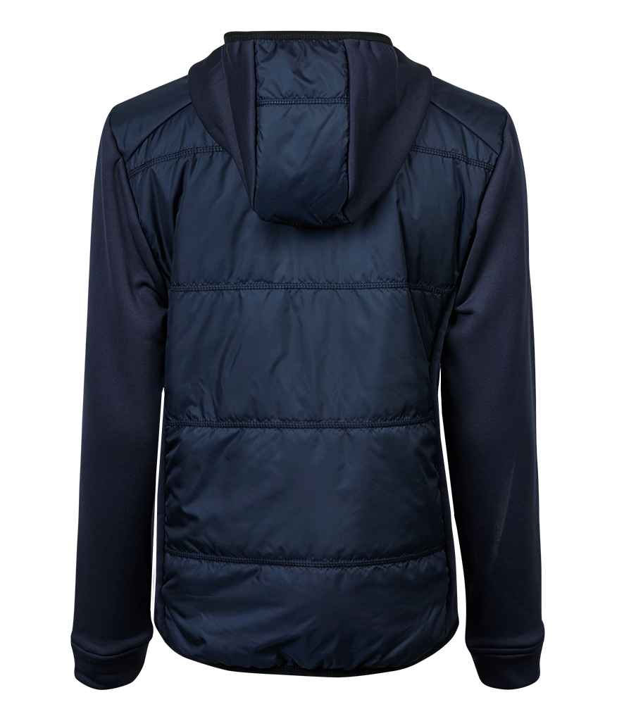 Tee Jays Ladies Hybrid-Stretch Hooded Jacket | Navy/Navy - Lancashire Teamwear