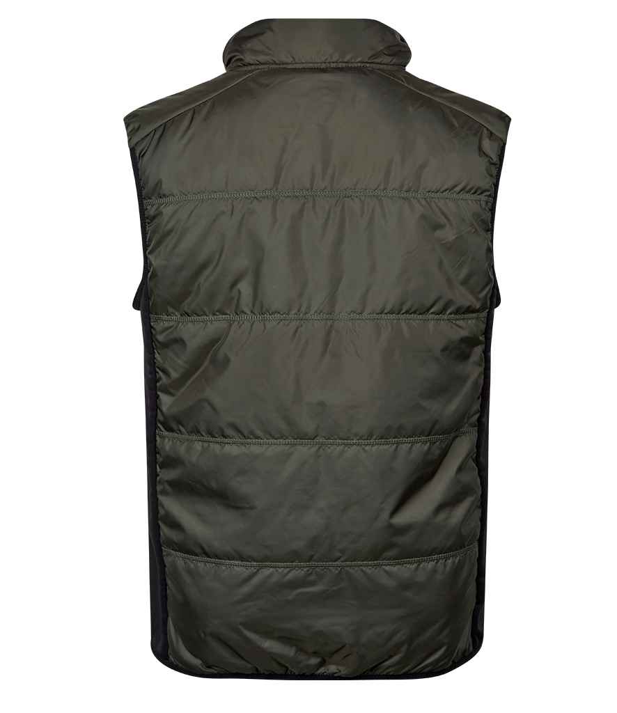 Tee Jays Hybrid-Stretch Bodywarmer | Deep Green/Black Gilet - Lancashire Teamwear