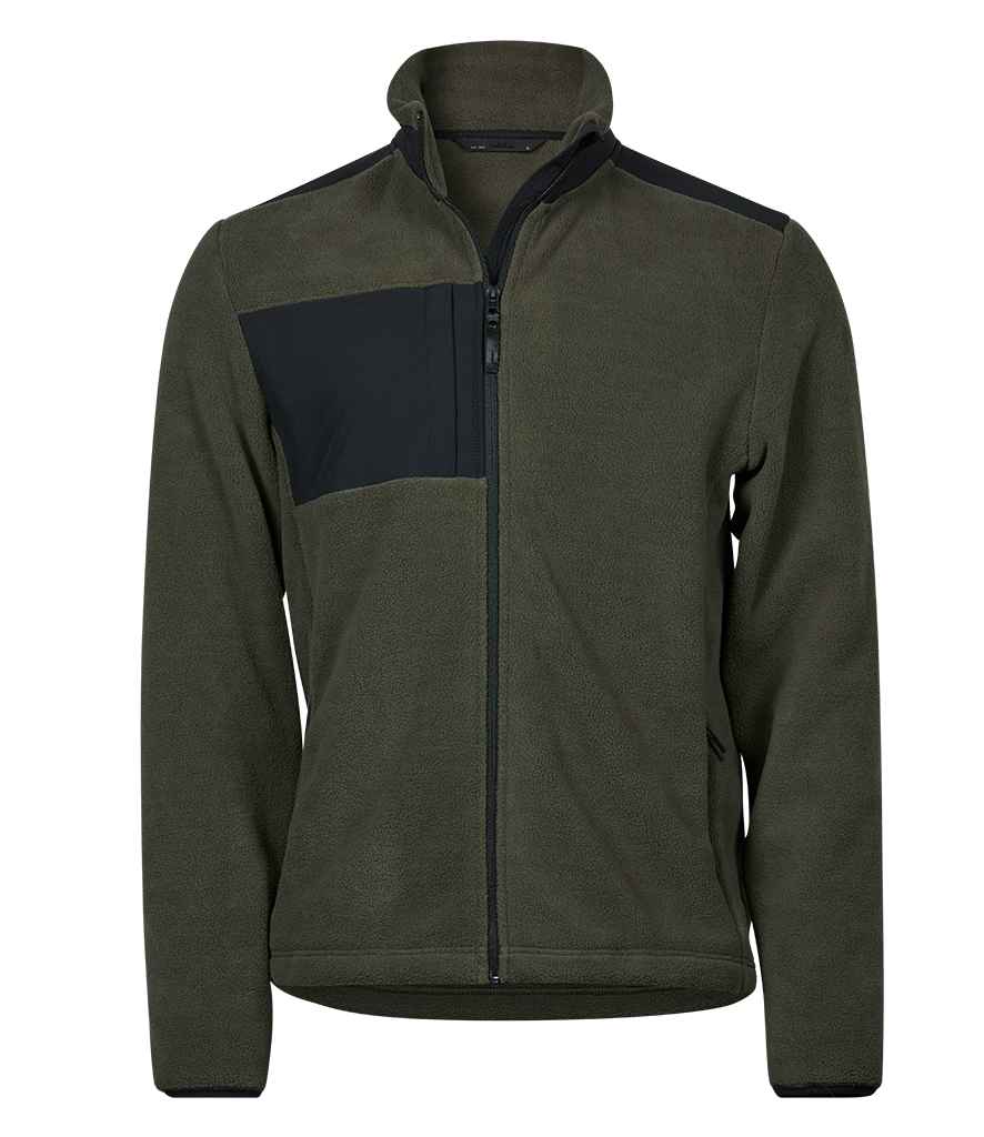 Tee Jays Mountain Fleece Jacket | Deep Green/Black - Lancashire Teamwear