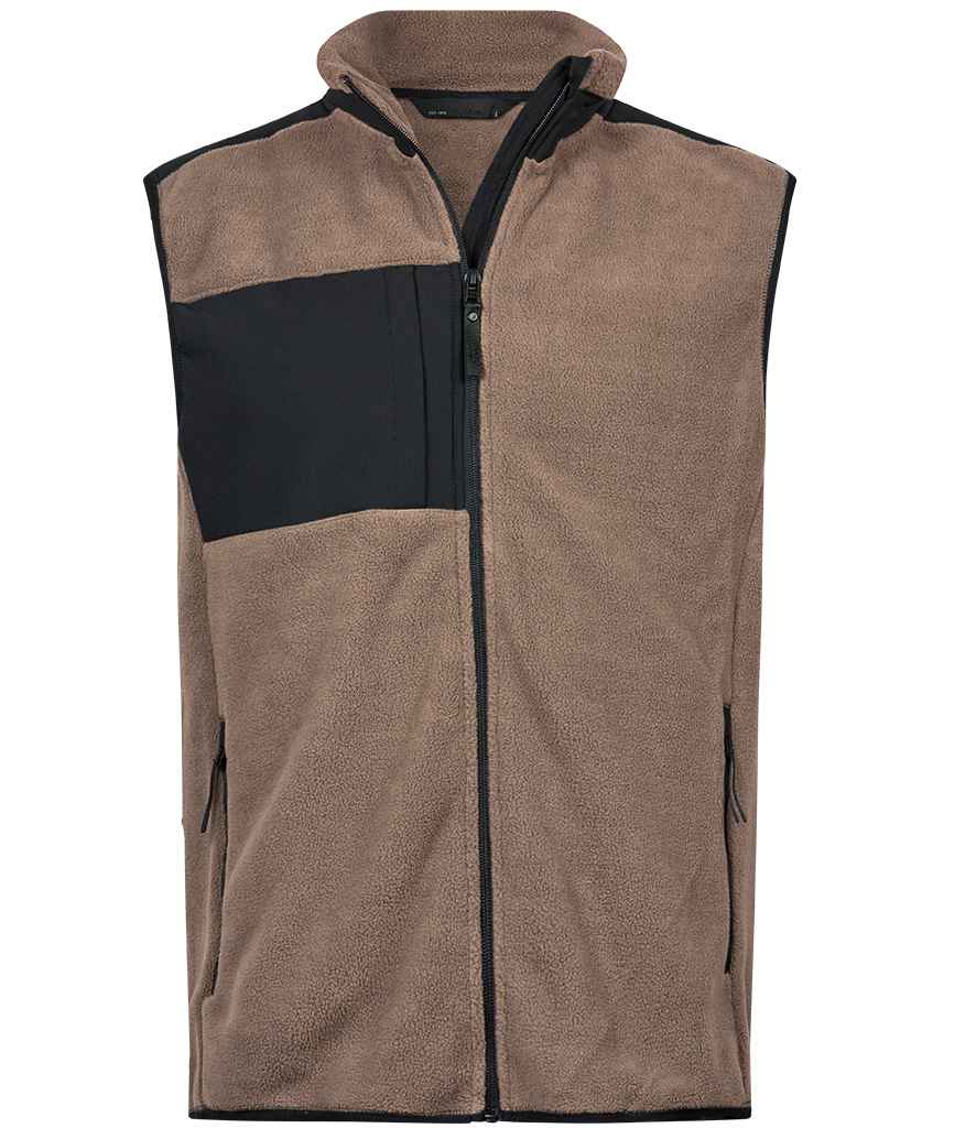 Tee Jays Mountain Fleece Bodywarmer | Clay/Black Gilet - Lancashire Teamwear