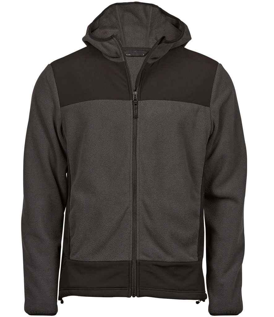 Tee Jays Mountain Hooded Fleece Jacket | Asphalt/Black - Lancashire Teamwear