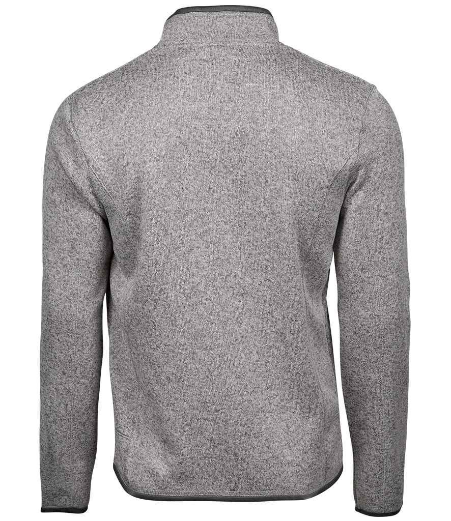 Tee Jays Knitted Outdoor Fleece Jacket | Grey Melange - Lancashire Teamwear