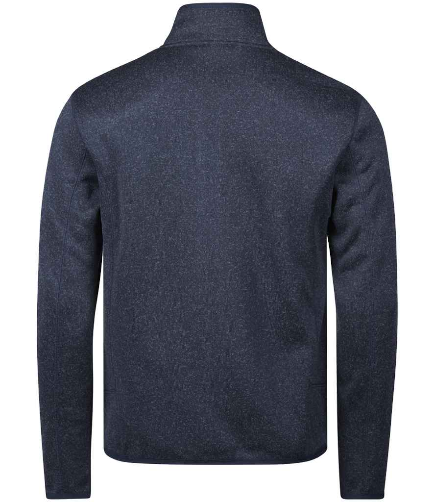 Tee Jays Knitted Outdoor Fleece Jacket | Navy Melange - Lancashire Teamwear