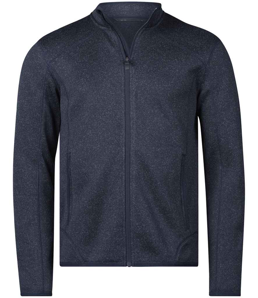 Tee Jays Knitted Outdoor Fleece Jacket | Navy Melange - Lancashire Teamwear