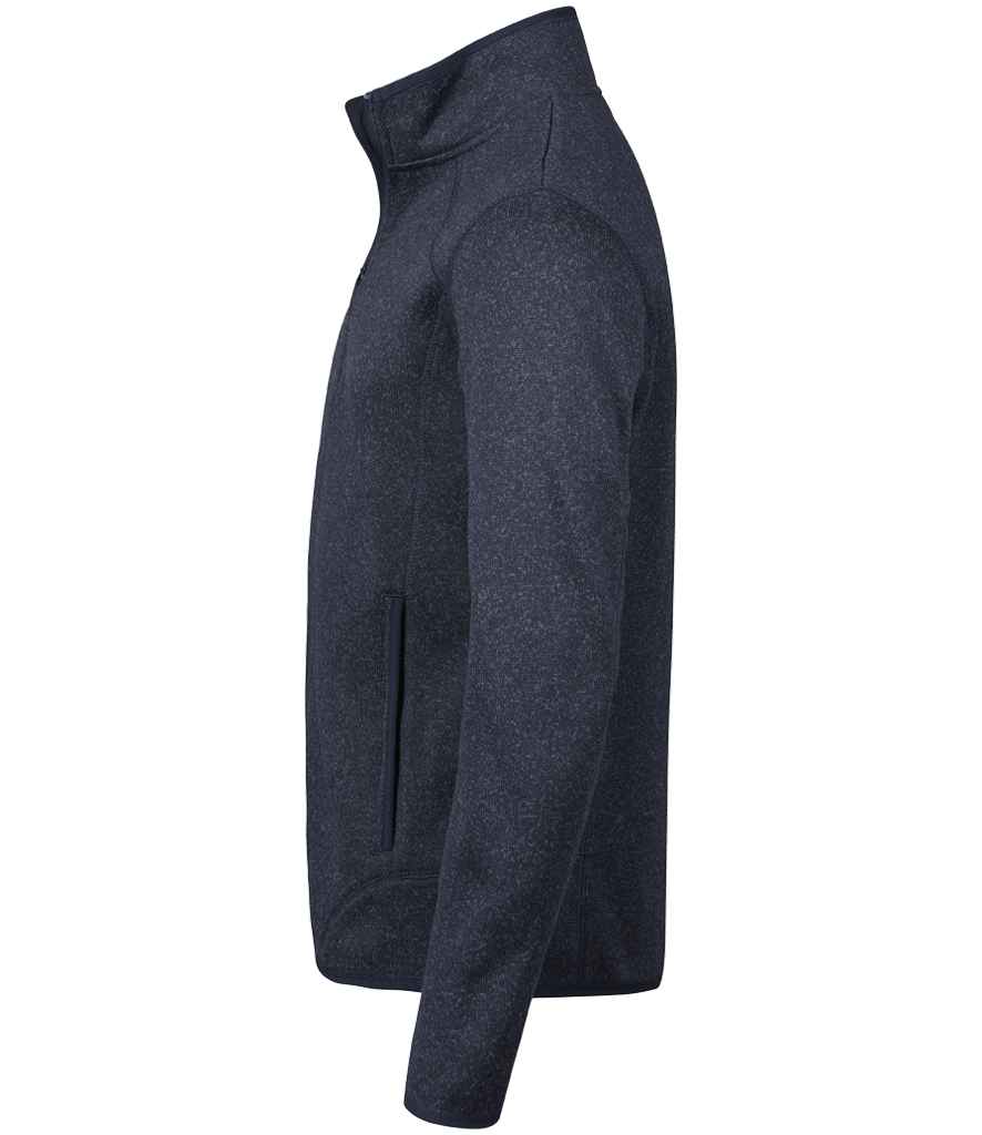 Tee Jays Knitted Outdoor Fleece Jacket | Navy Melange - Lancashire Teamwear