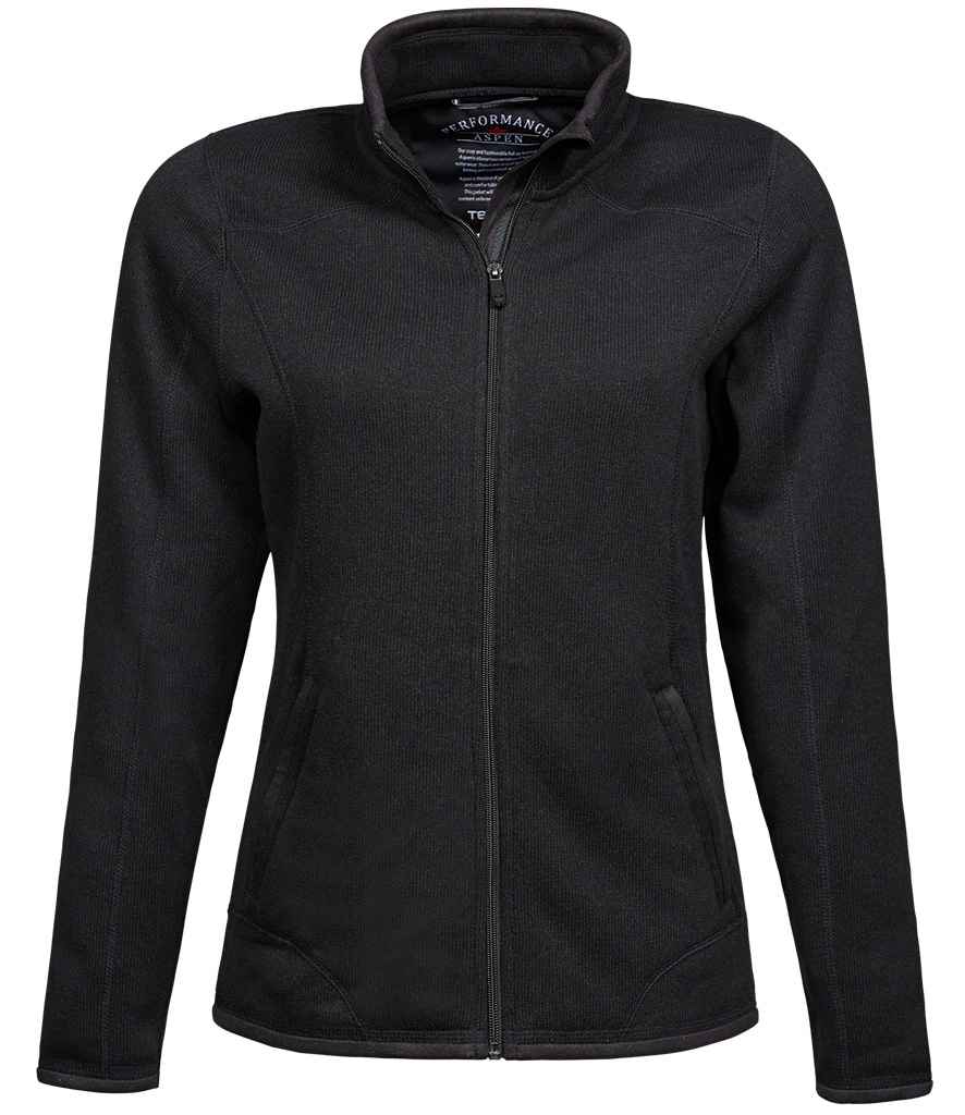Tee Jays Ladies Knitted Outdoor Fleece Jacket Black