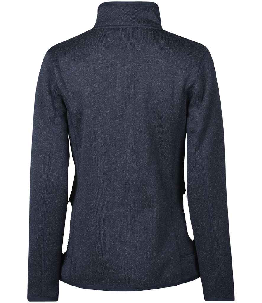 Tee Jays Ladies Knitted Outdoor Fleece Jacket | Navy Melange - Lancashire Teamwear