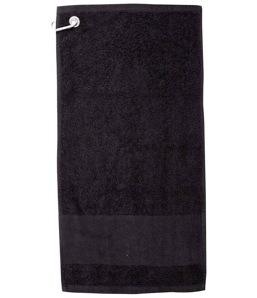 Towel City Printable Border Golf Towel | Black - Lancashire Teamwear