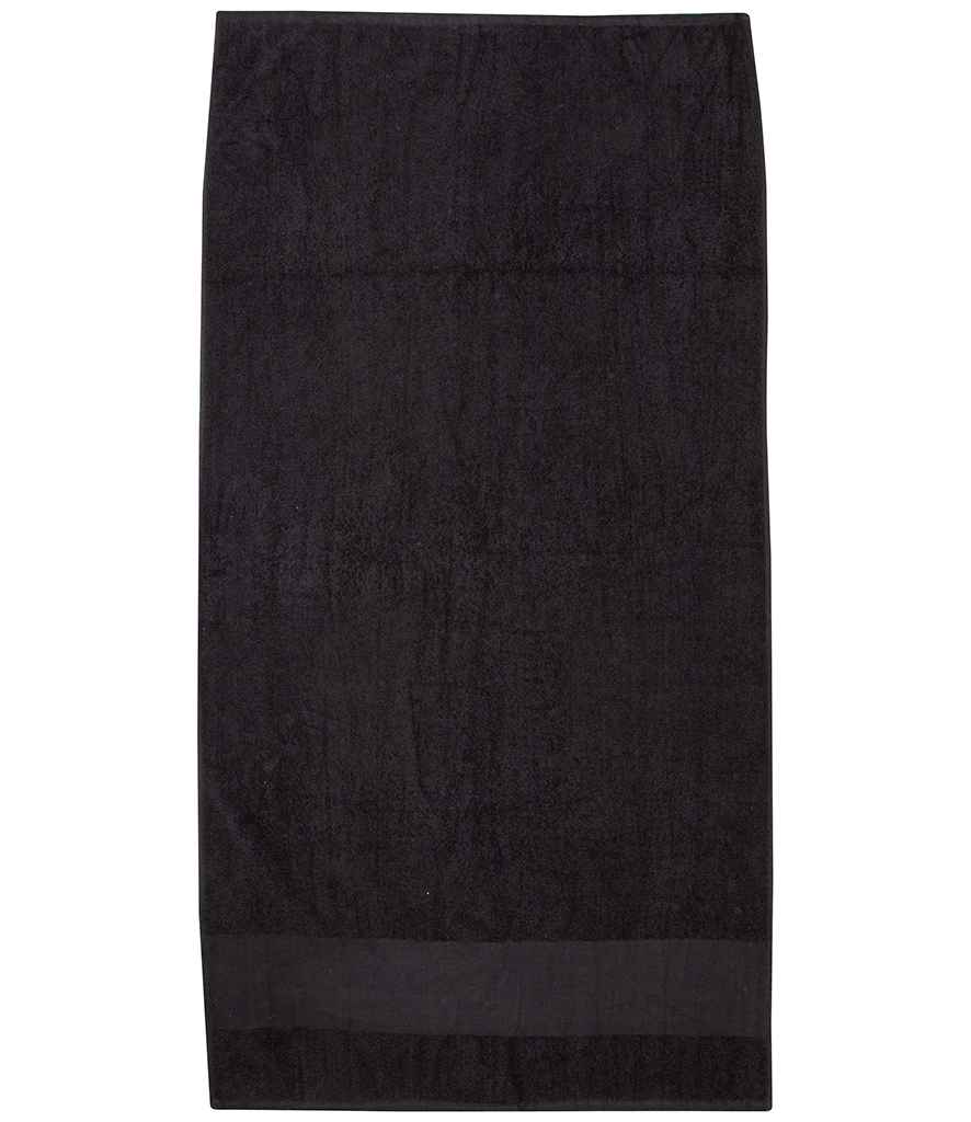 Towel City Printable Border Hand Towel Black