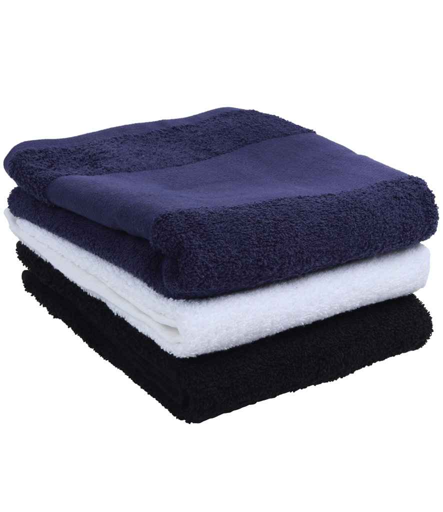 Towel City Printable Border Hand Towel | Navy - Lancashire Teamwear