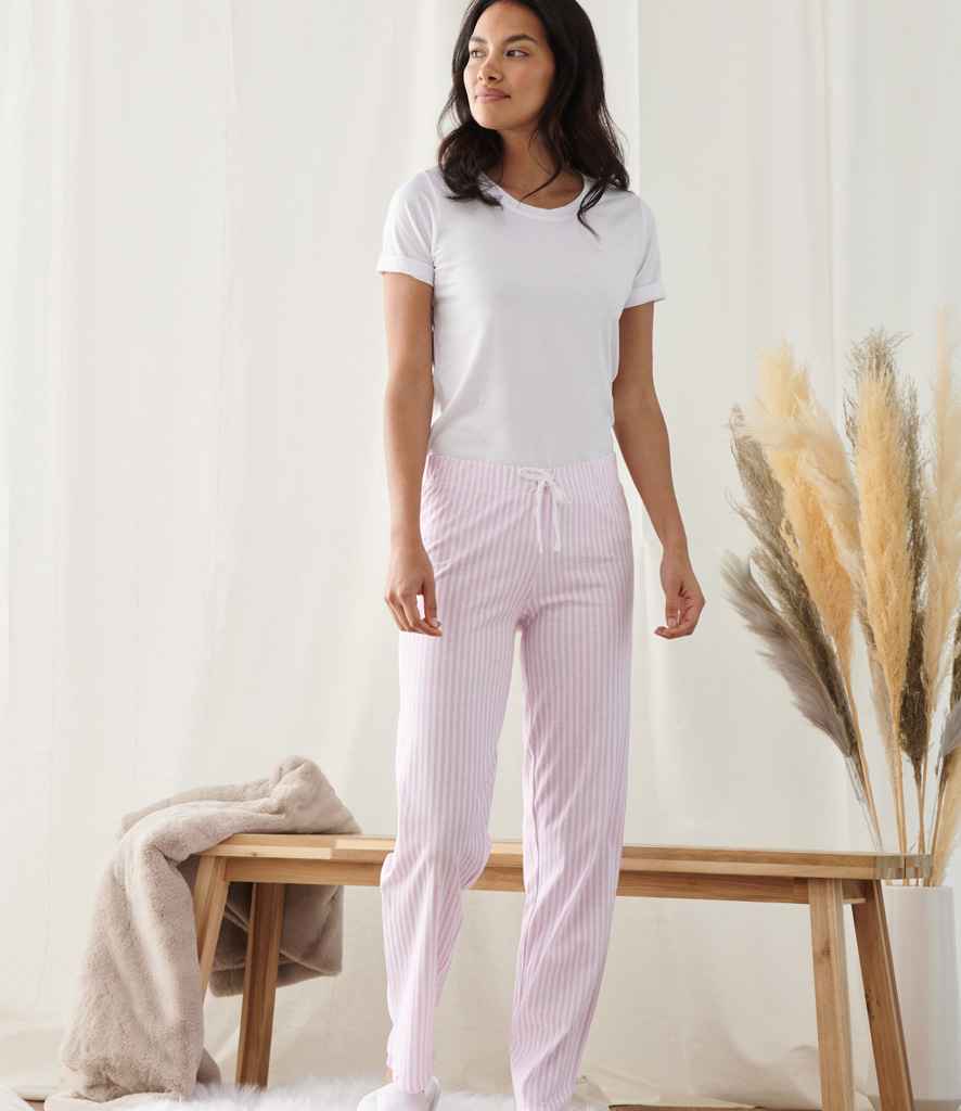 Towel City Long PJ's in a Bag | White/Pink Pyjamas - Lancashire Teamwear