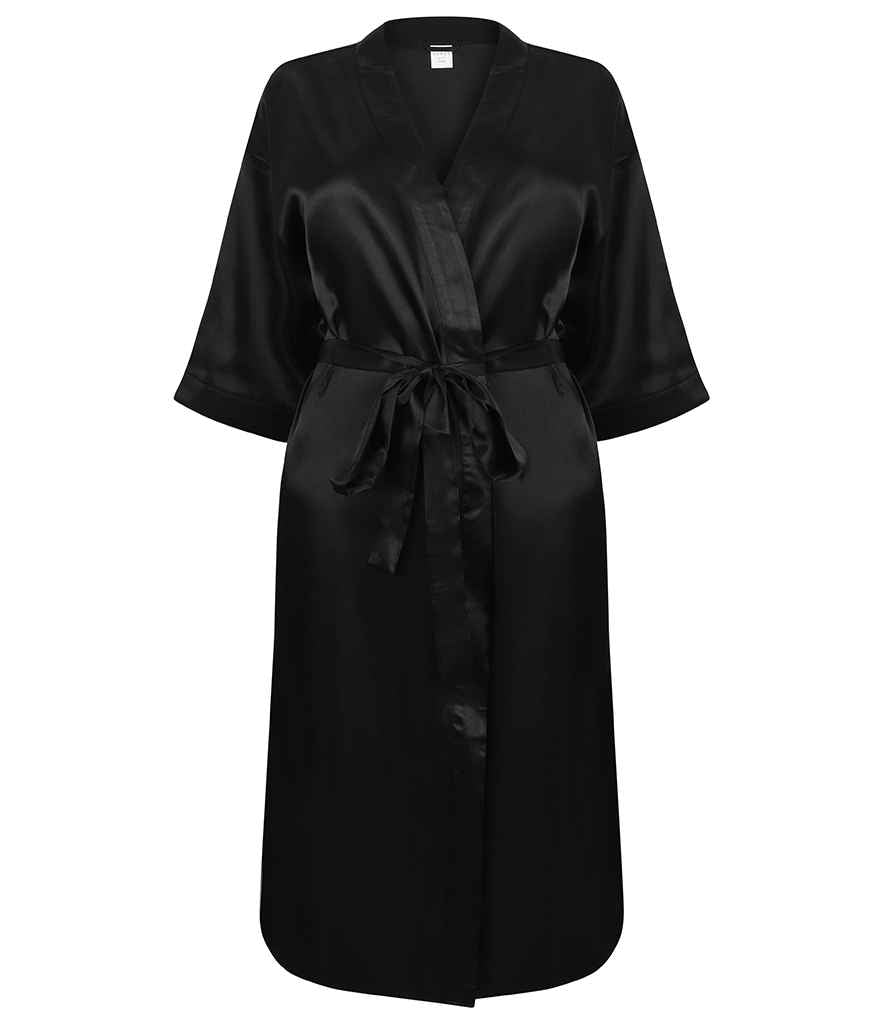 Towel City Ladies Satin Robe | Black - Lancashire Teamwear