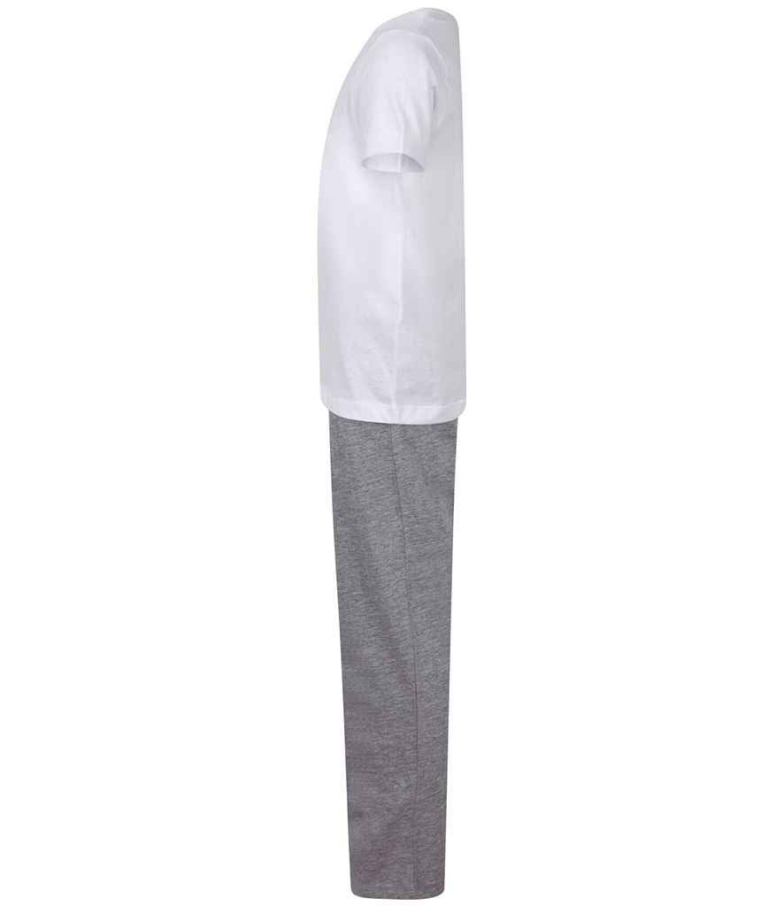 Towel City Kids Long PJ's | White/Heather Grey Pyjamas - Lancashire Teamwear