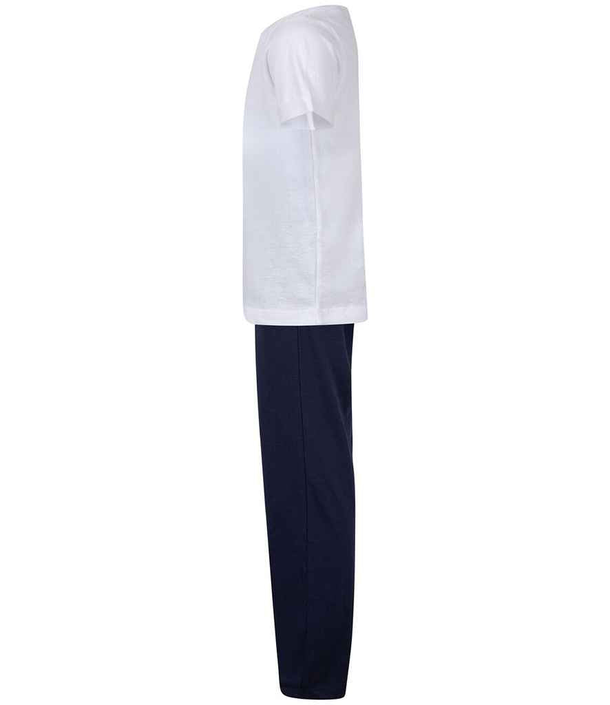 Towel City Kids Long PJ's | White/Navy Pyjamas - Lancashire Teamwear