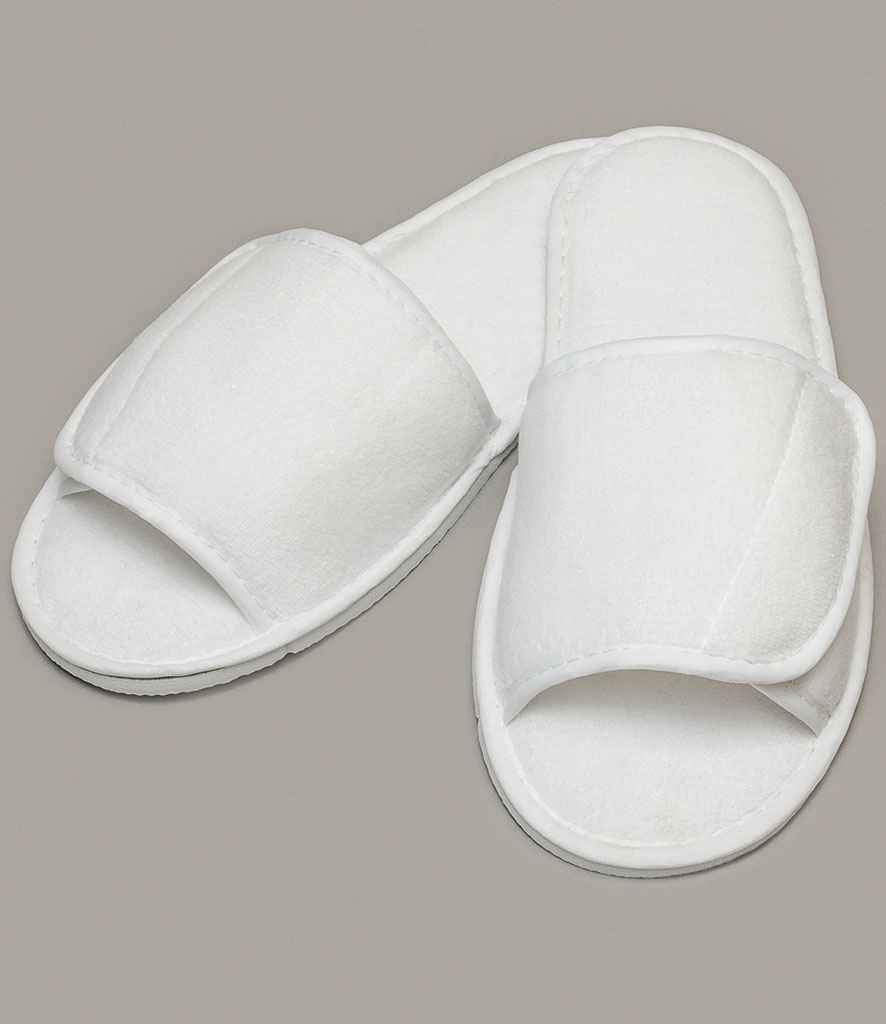 Towel City Open Toe Slippers | White Footwear - Lancashire Teamwear