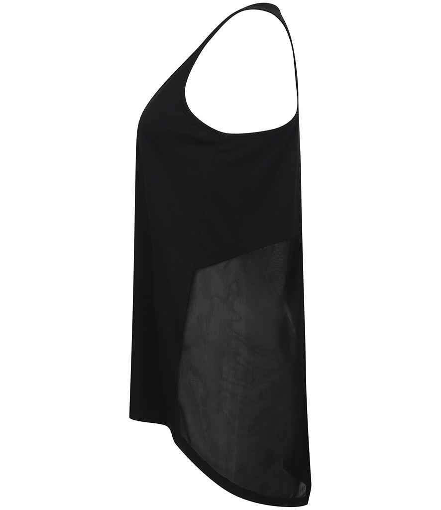 Tombo Ladies Open Back Vest | Black T-Shirt - Lancashire Teamwear