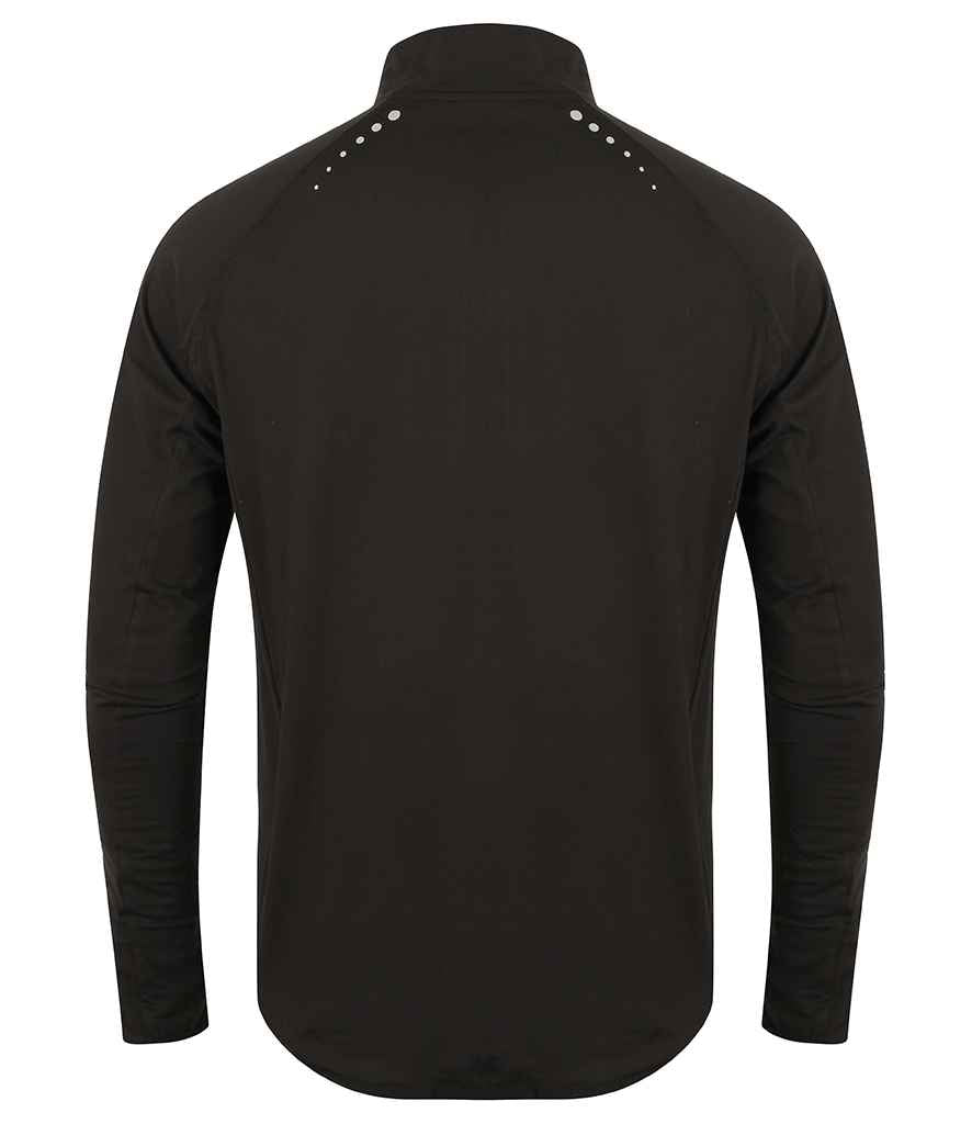 Tombo Long Sleeve Zip Neck Performance Top | Black Sweatshirt - Lancashire Teamwear
