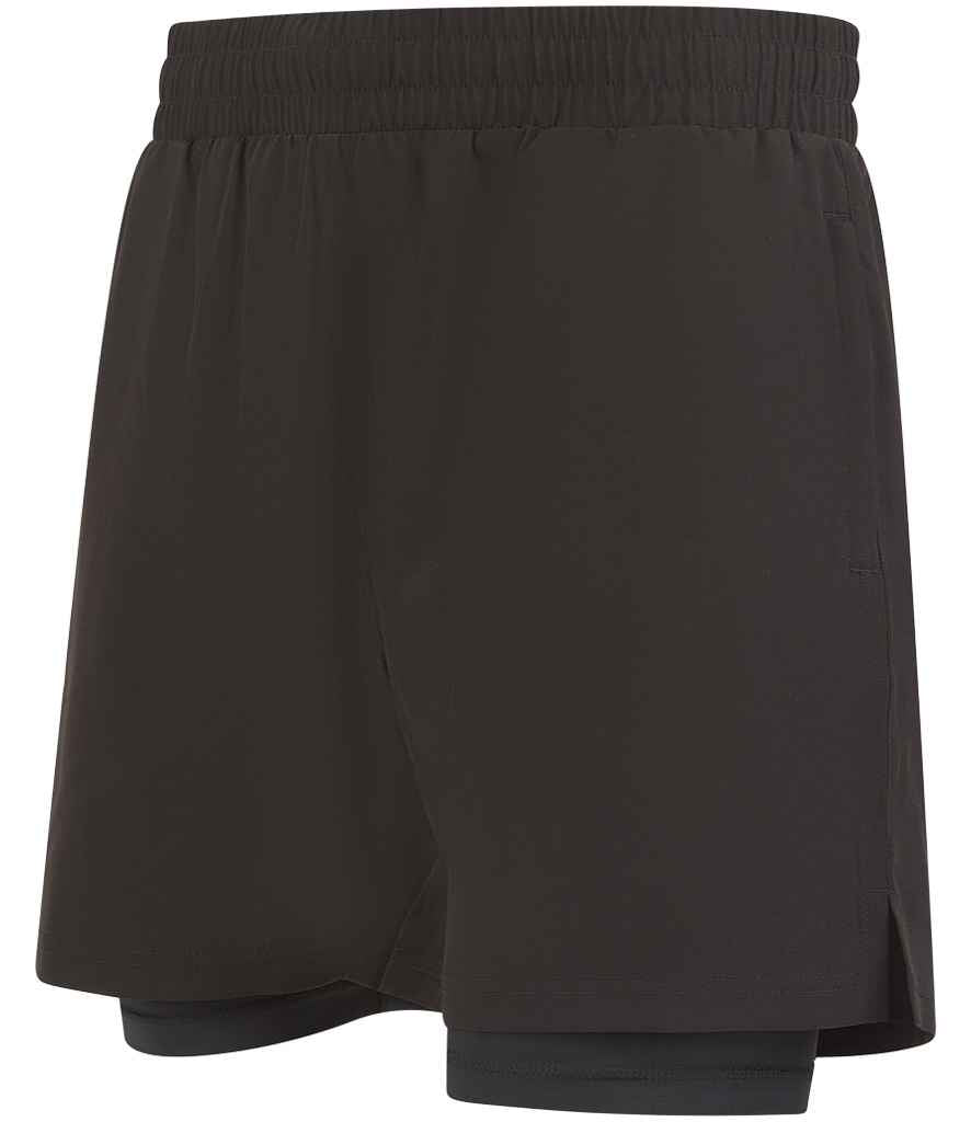 Tombo Double Layer Sports Shorts | Black/Black - Lancashire Teamwear