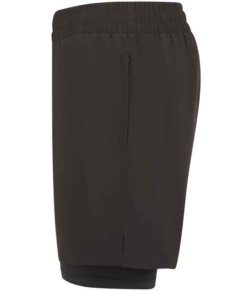 Tombo Double Layer Sports Shorts | Black/Black - Lancashire Teamwear