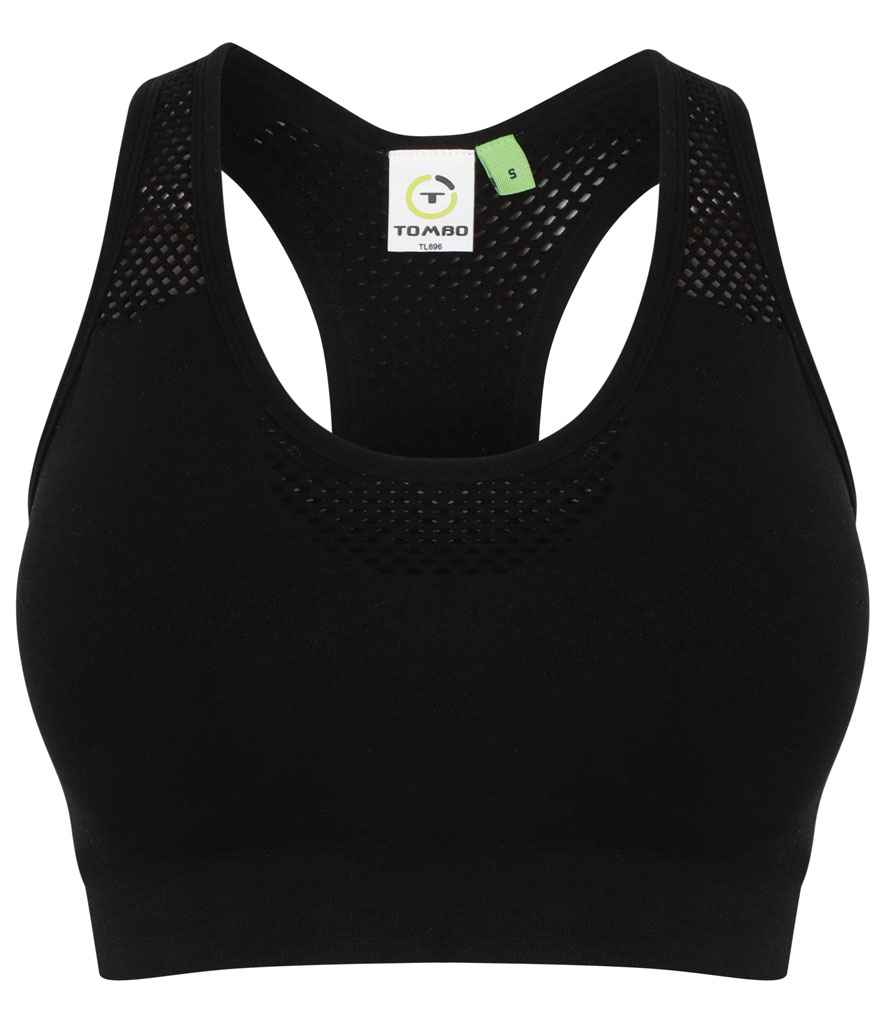 Tombo Ladies Seamless Crop Top Black