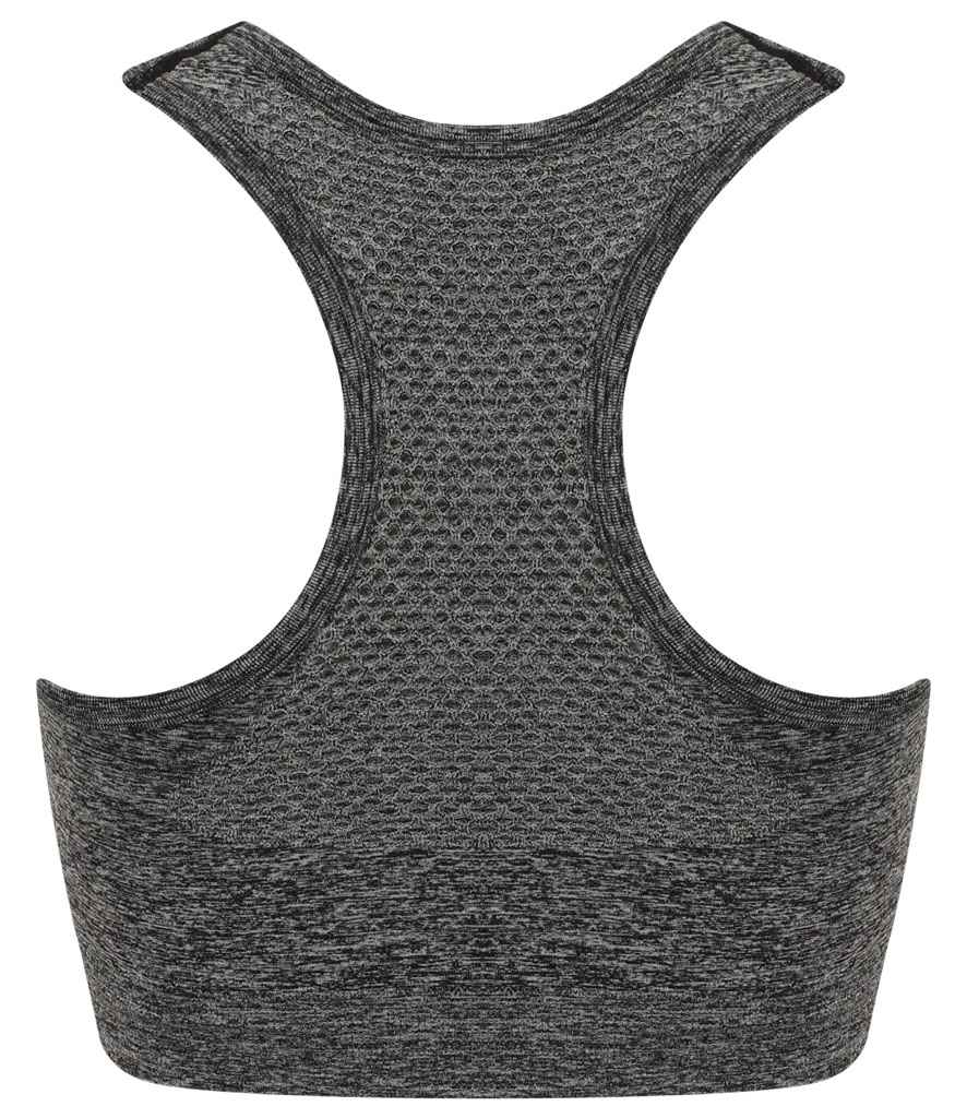 Tombo Ladies Seamless Crop Top | Dark Grey Marl T-Shirt - Lancashire Teamwear