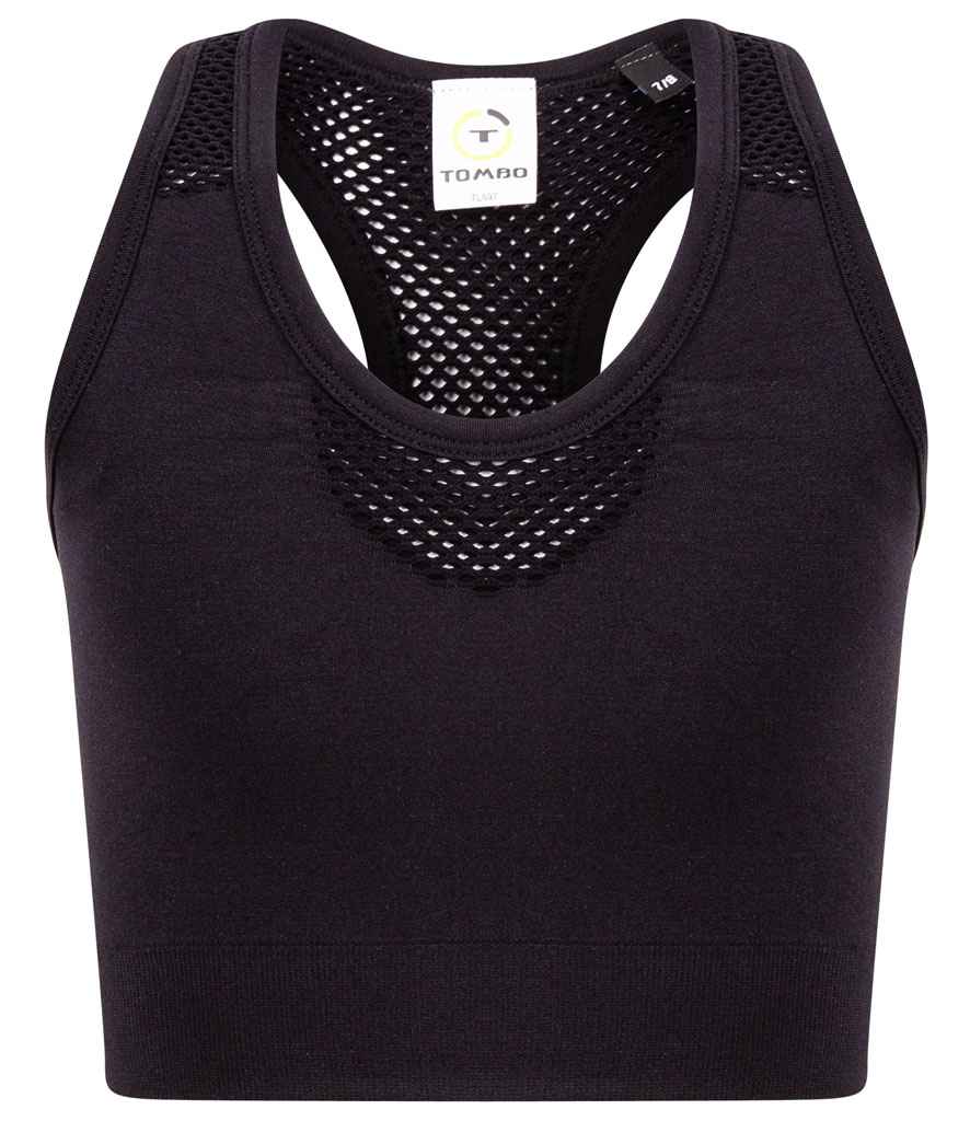 Tombo Kids Seamless Crop Top | Black T-Shirt - Lancashire Teamwear
