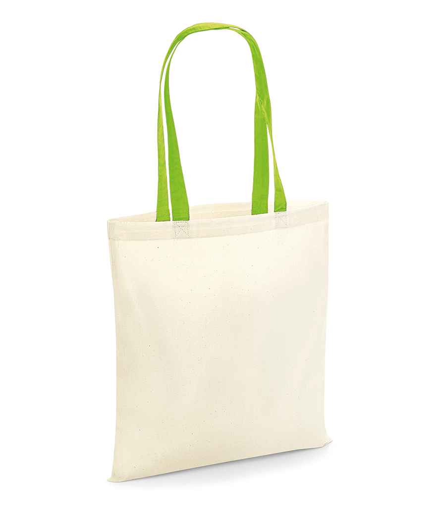 Westford Mill Bag For Life - Contrast Handles | Natural/lime - Lancashire Teamwear