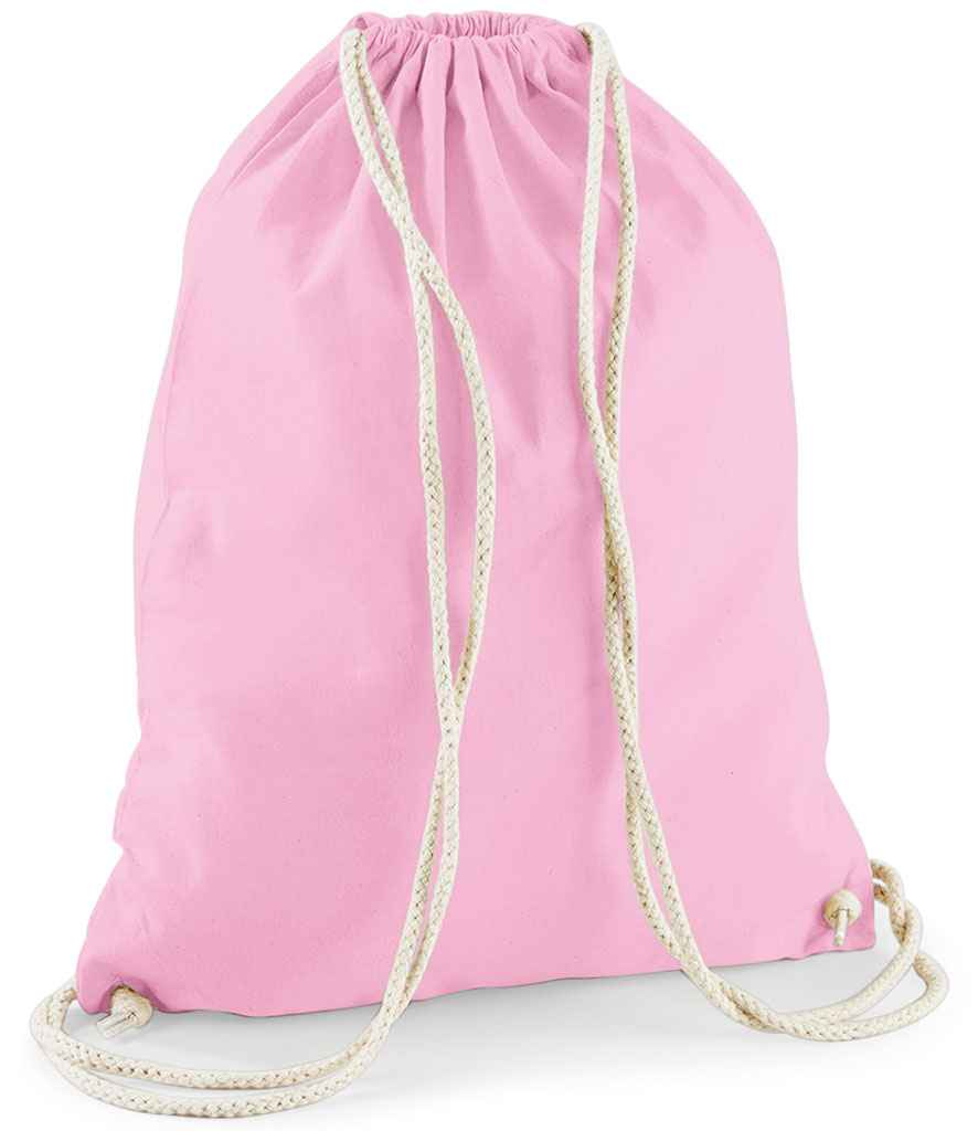 Westford Mill Cotton Gymsac | Classic Pink/White Bag - Lancashire Teamwear
