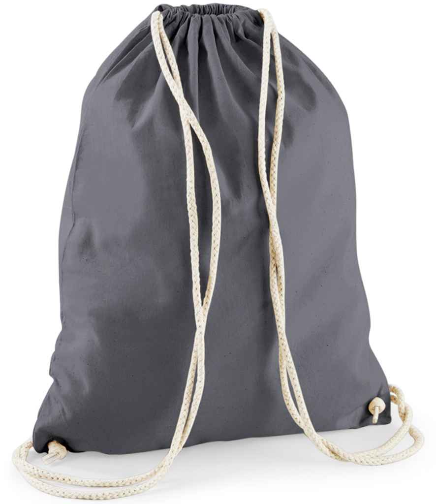 Westford Mill Cotton Gymsac | Graphite Grey Bag - Lancashire Teamwear